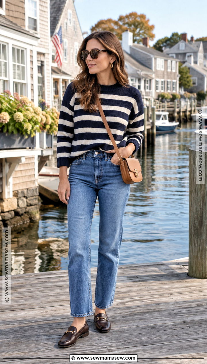 Striped Sweater Coastal Fall Outfit - 15 coastal fall outfits 2026