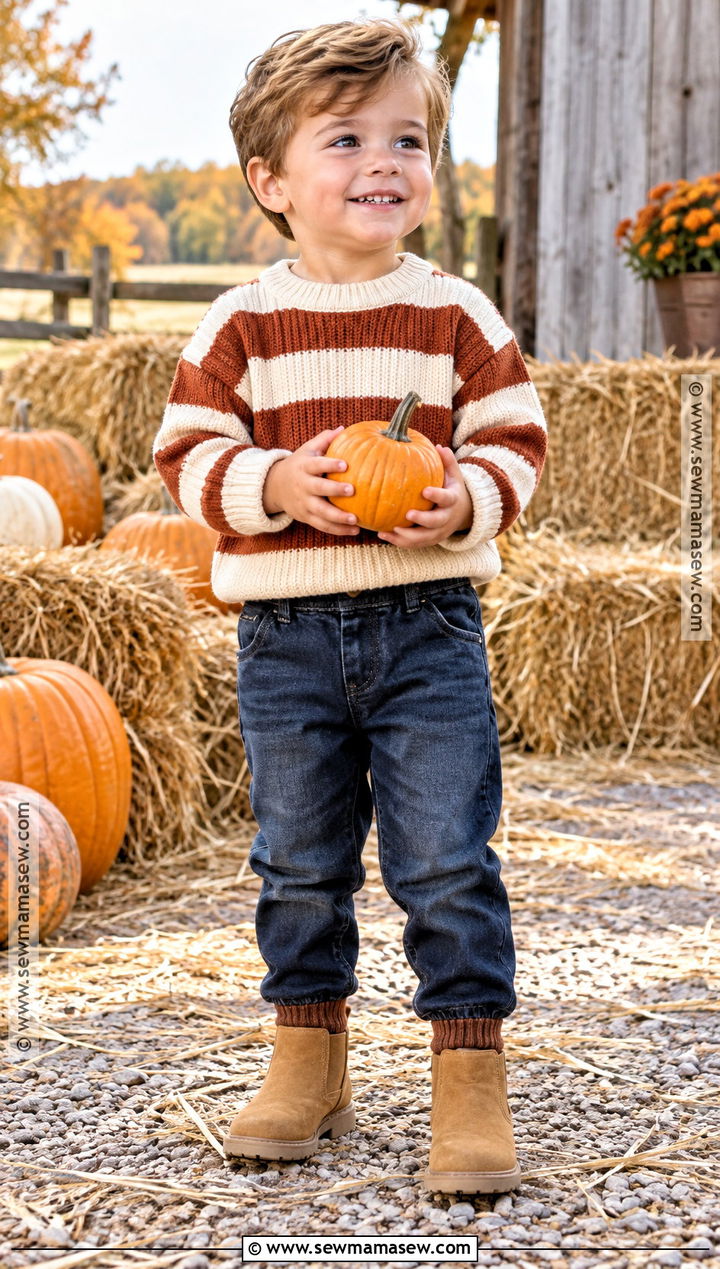 Striped Sweater Pumpkin Patch Toddler Outfit - 20 Pumpkin Patch Toddler Outfit Ideas for Boys