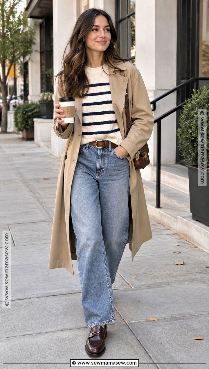 Striped Sweater With Baggy Jeans - 30 sweater weather ideas