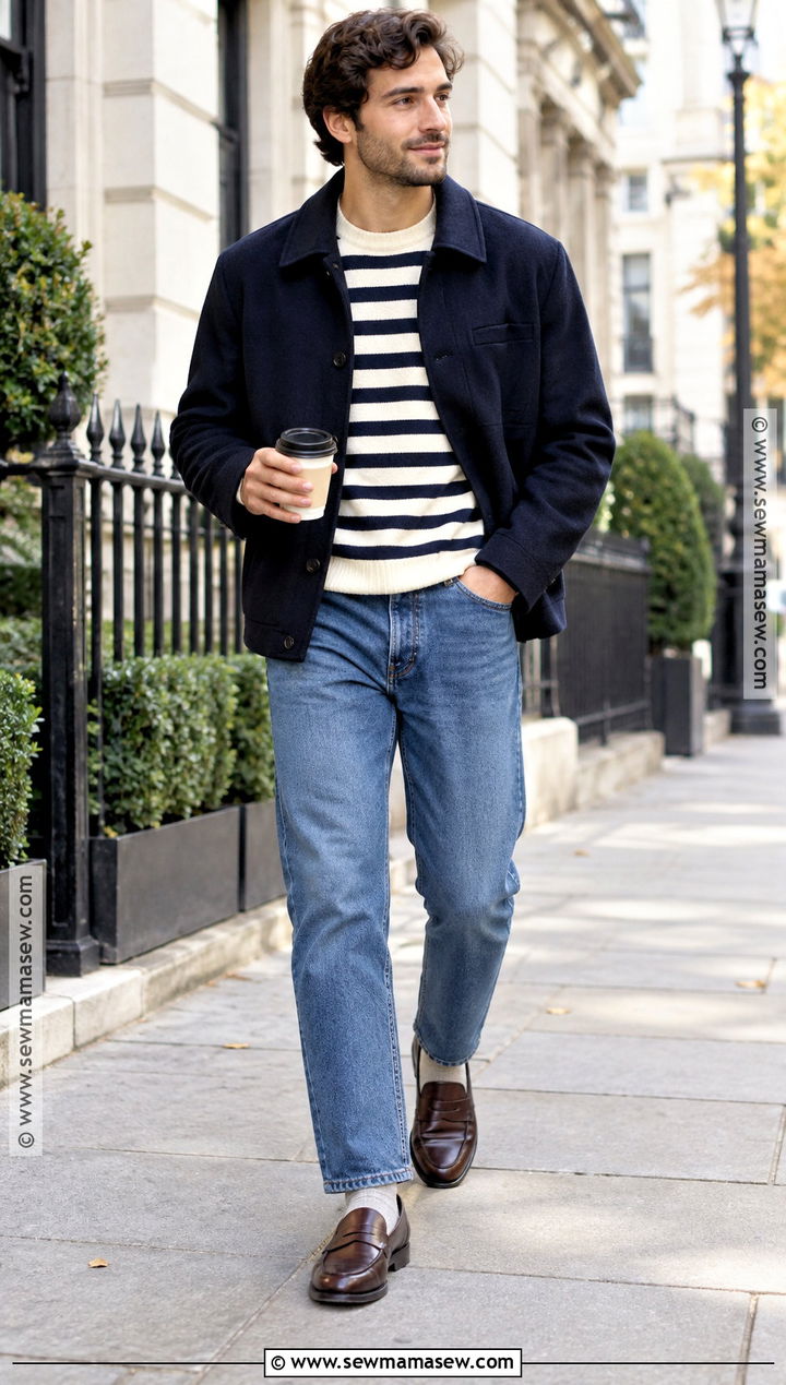 Striped Sweater With Relaxed Jeans - 15 Fall Sweaters for Men