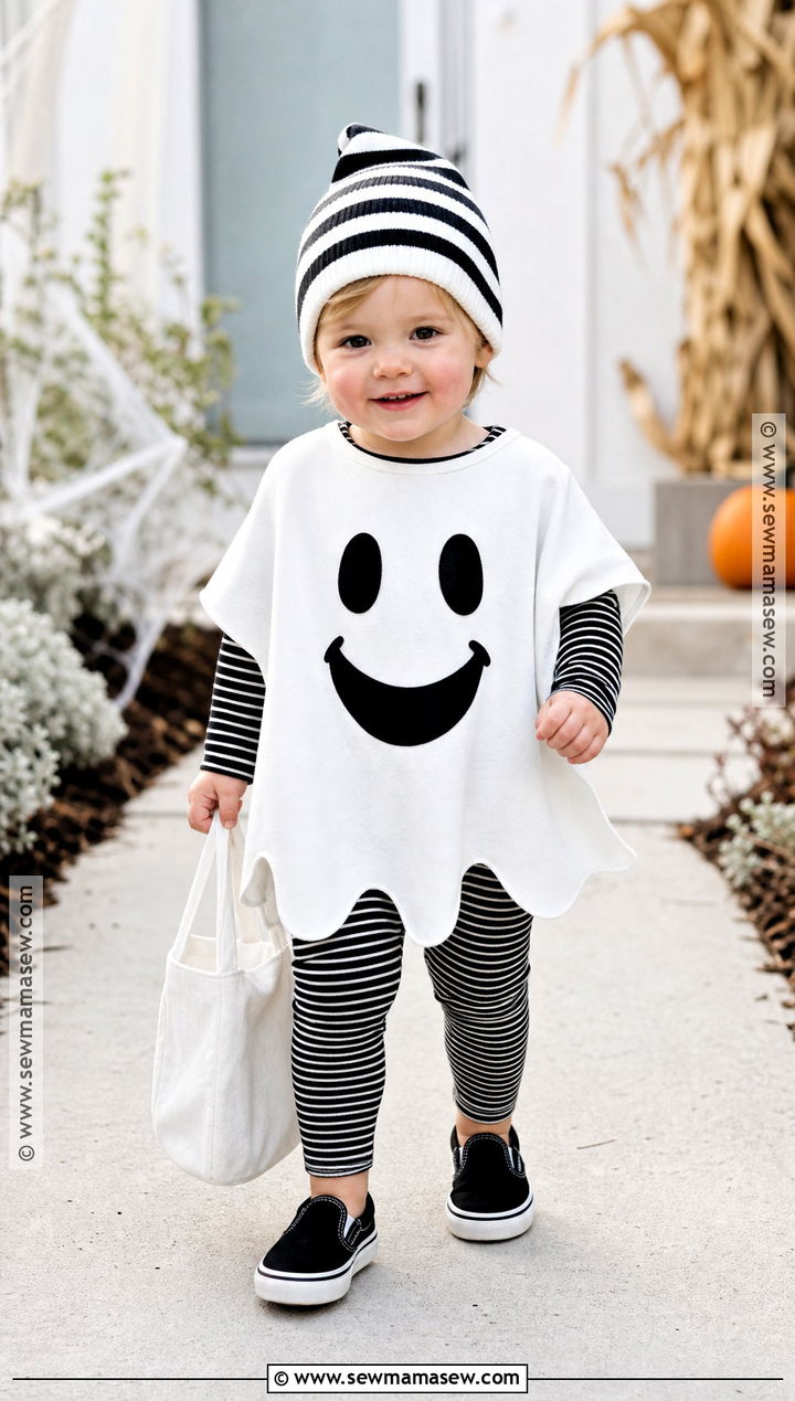 Striped Toddler Ghost Costume - 30 toddler ghost costume ideas