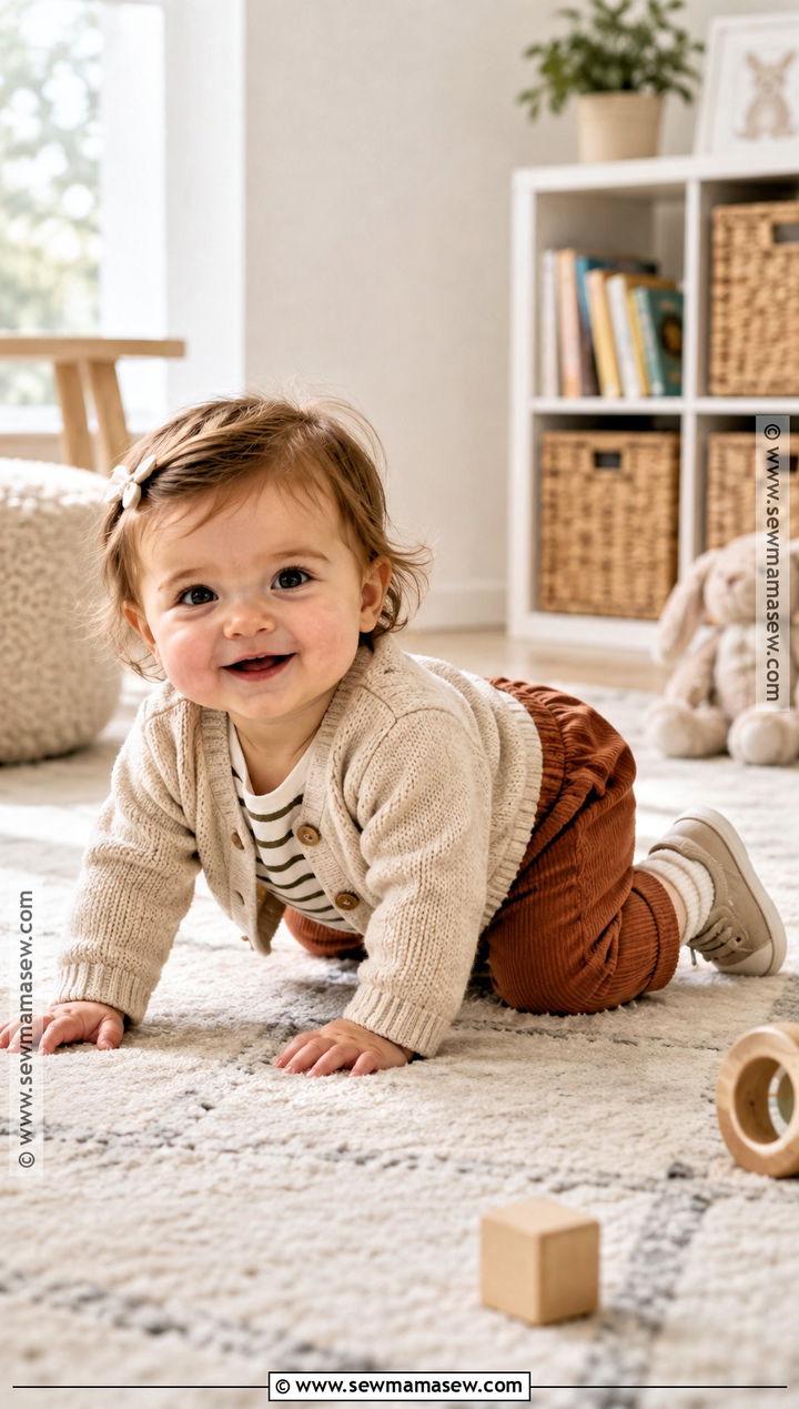 Striped Top And Corduroy Pants Baby Fall Outfit - 20 baby fall outfits for girls
