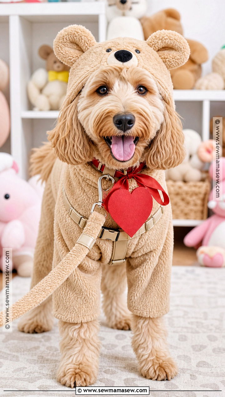 Stuffed Animal Dog Costume With Heart Tag - 35 dog costume ideas
