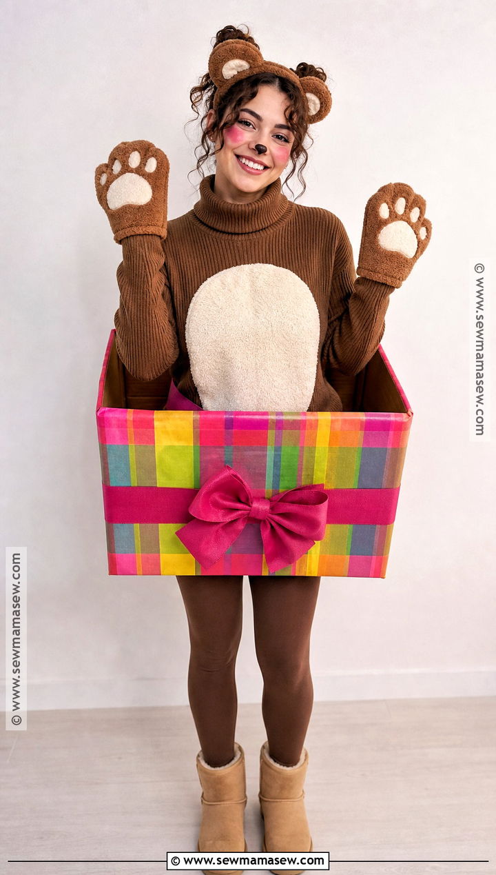 Stuffed Bear Gift Box Costume - 30 Bear Costume Ideas for Women