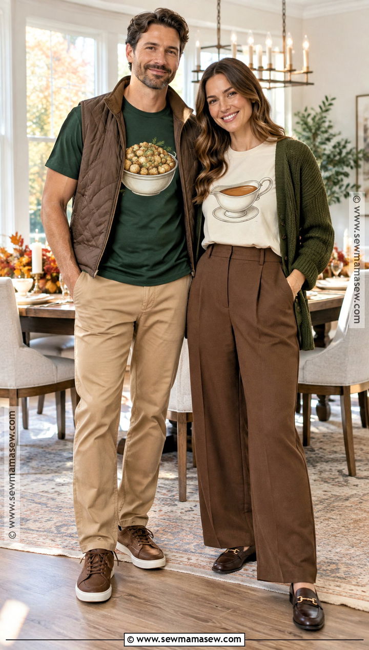 Stuffing And Gravy Couple Shirt Outfit - 15 thanksgiving shirts for couples