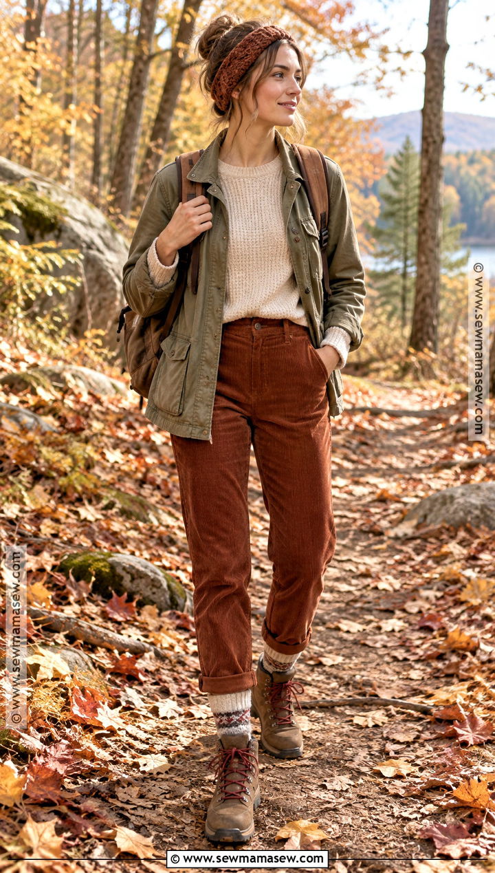 Suede Autumn Hiking Boots With Corduroy Pants - 15 Autumn Hiking Boots