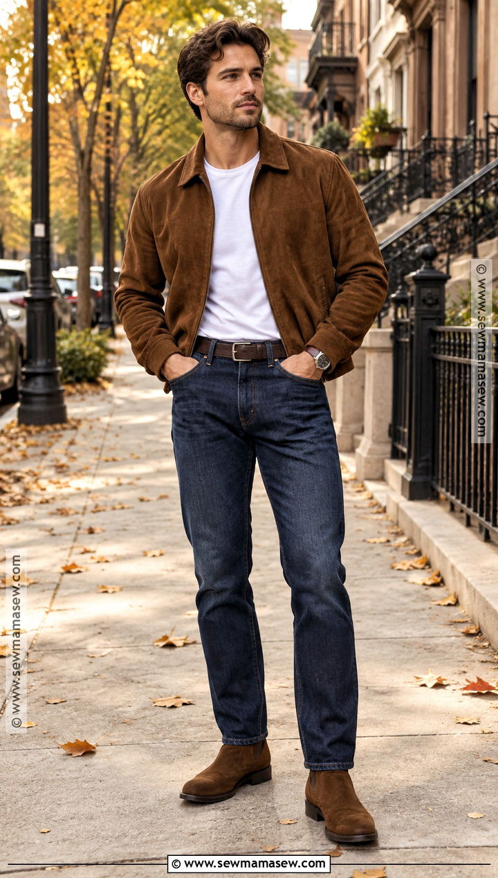 Suede Jacket Fall Outfit - 20 Fall Mens Fashion Ideas