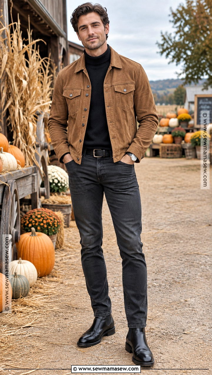 Suede Jacket Pumpkin Patch Outfit - 25 pumpkin patch outfit ideas for men