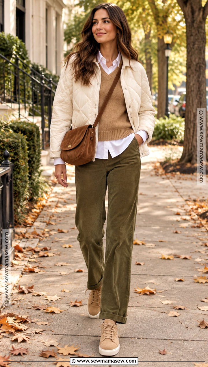 Suede Sneakers With Corduroy Pants - 15 fall fashion sneakers