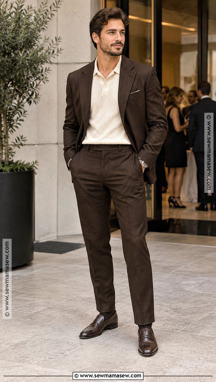 Suit And Knit Polo Mens Fall Outfit - 25 mens fall outfits