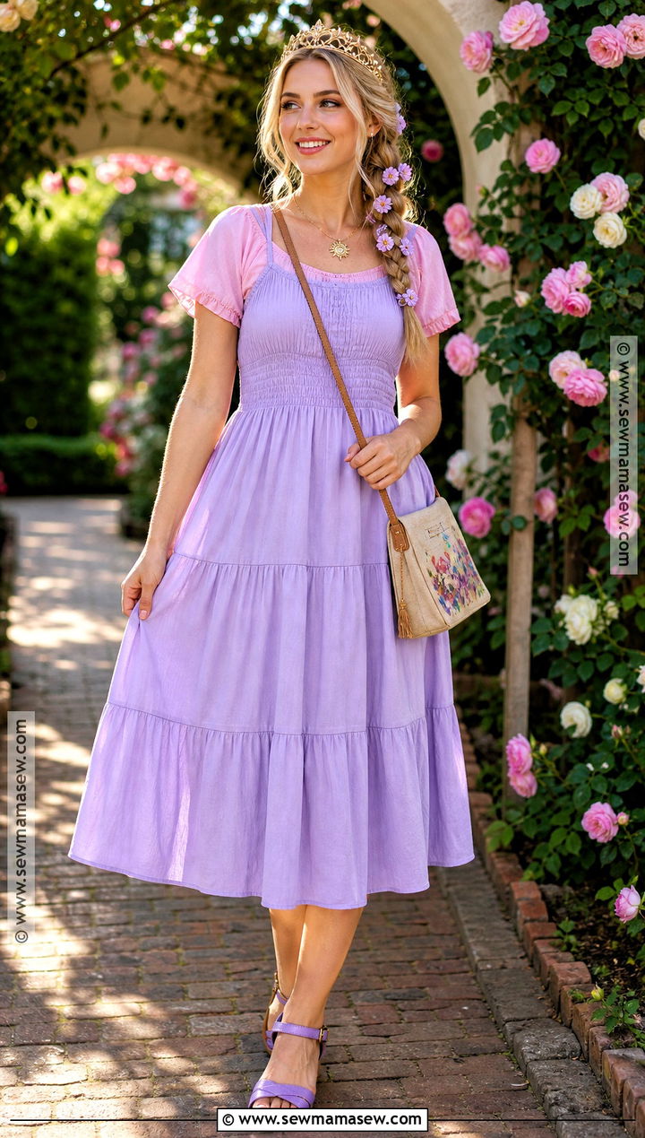 Summer Rapunzel Costume With Cotton Sundress - 30 Rapunzel Costume Ideas for Women