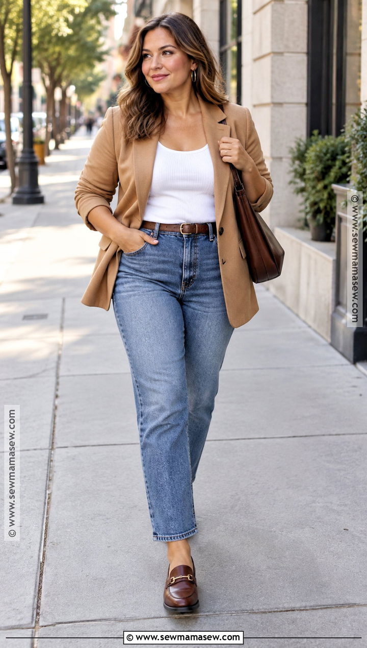 Summer To Fall Blazer And Jeans Outfit - 15 Transition Season Outfits Summer To Fall