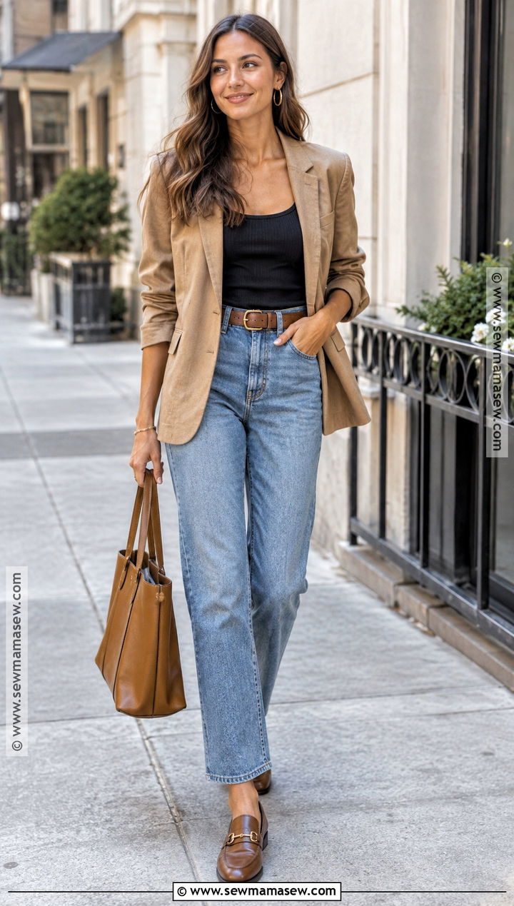 Summer To Fall Tank Top And Jeans Outfit - 20 transition summer to fall outfits
