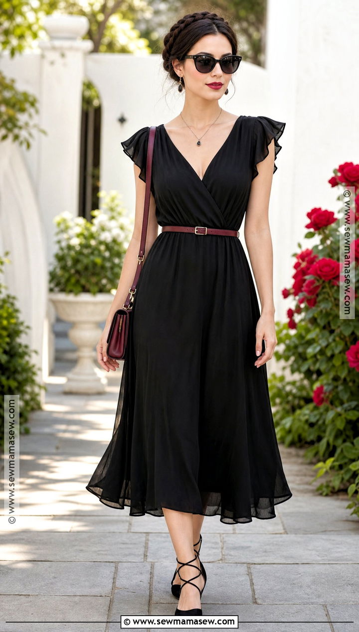 Summer Vampire Outfit With Black Midi Dress - 30 female vampire outfit ideas