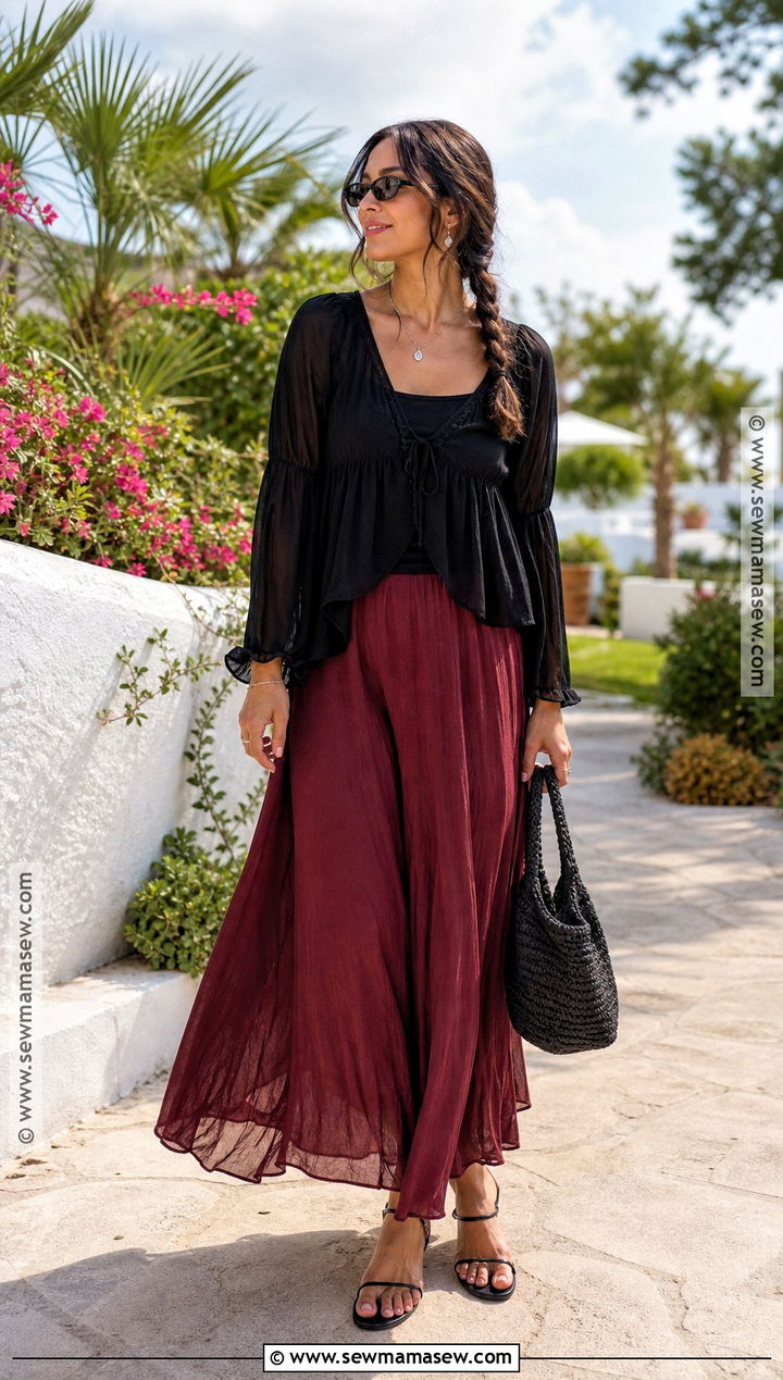 Summer Vampire Outfit With Maxi Skirt - 30 vampire style outfits