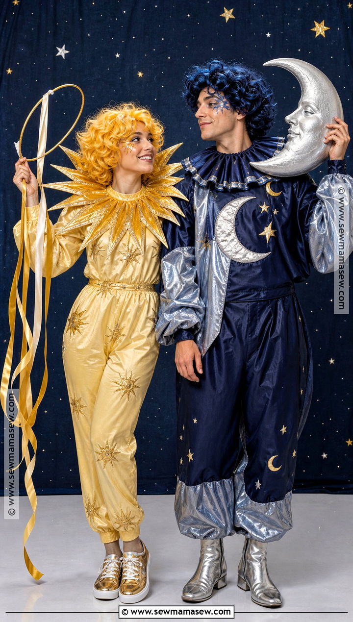 Sun And Moon Clown Couple Costume - 30 clown couple costume ideas