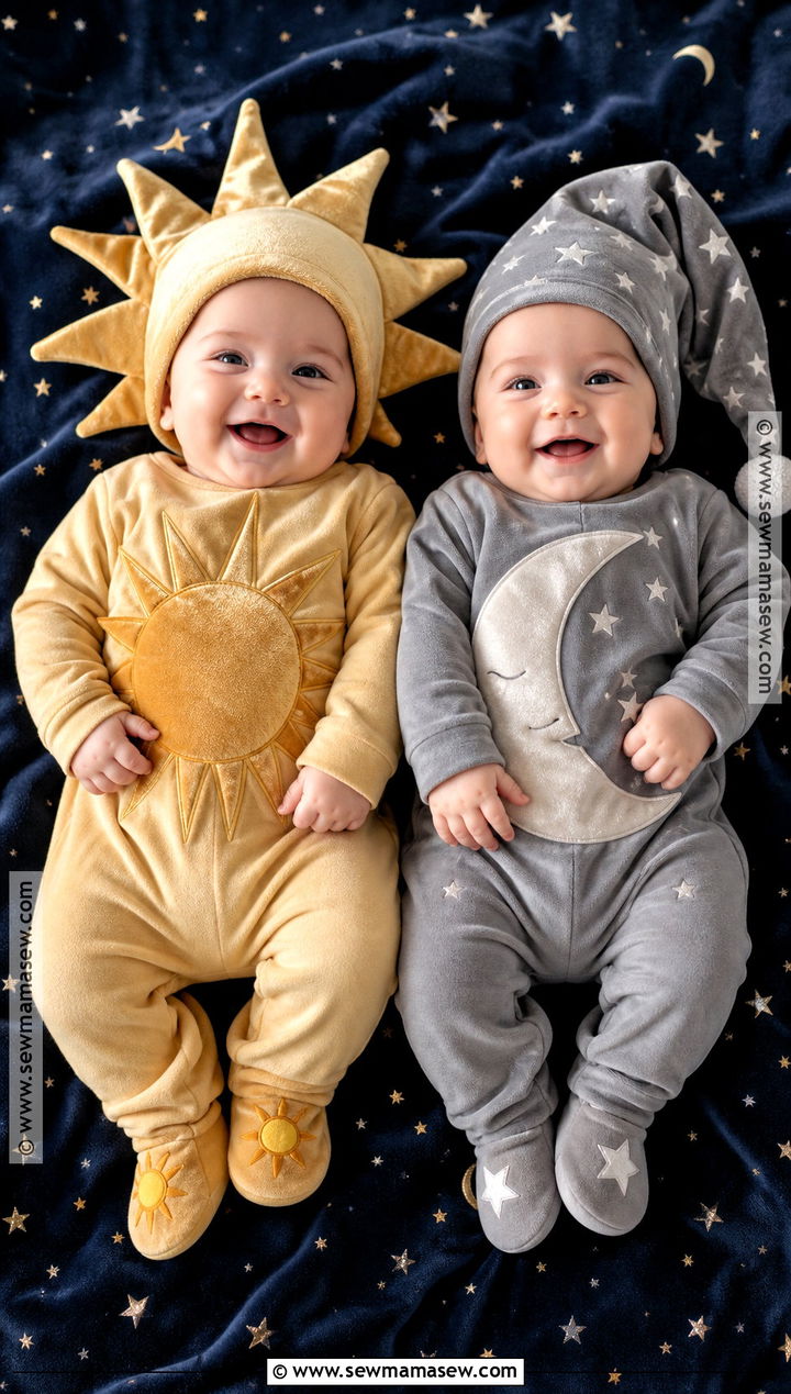 Sun And Moon Twin Baby Costume - 30 twin halloween costumes for babies