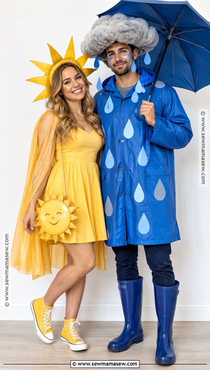 Sun And Rain Couple Weather Costume - 30 weather costumes
