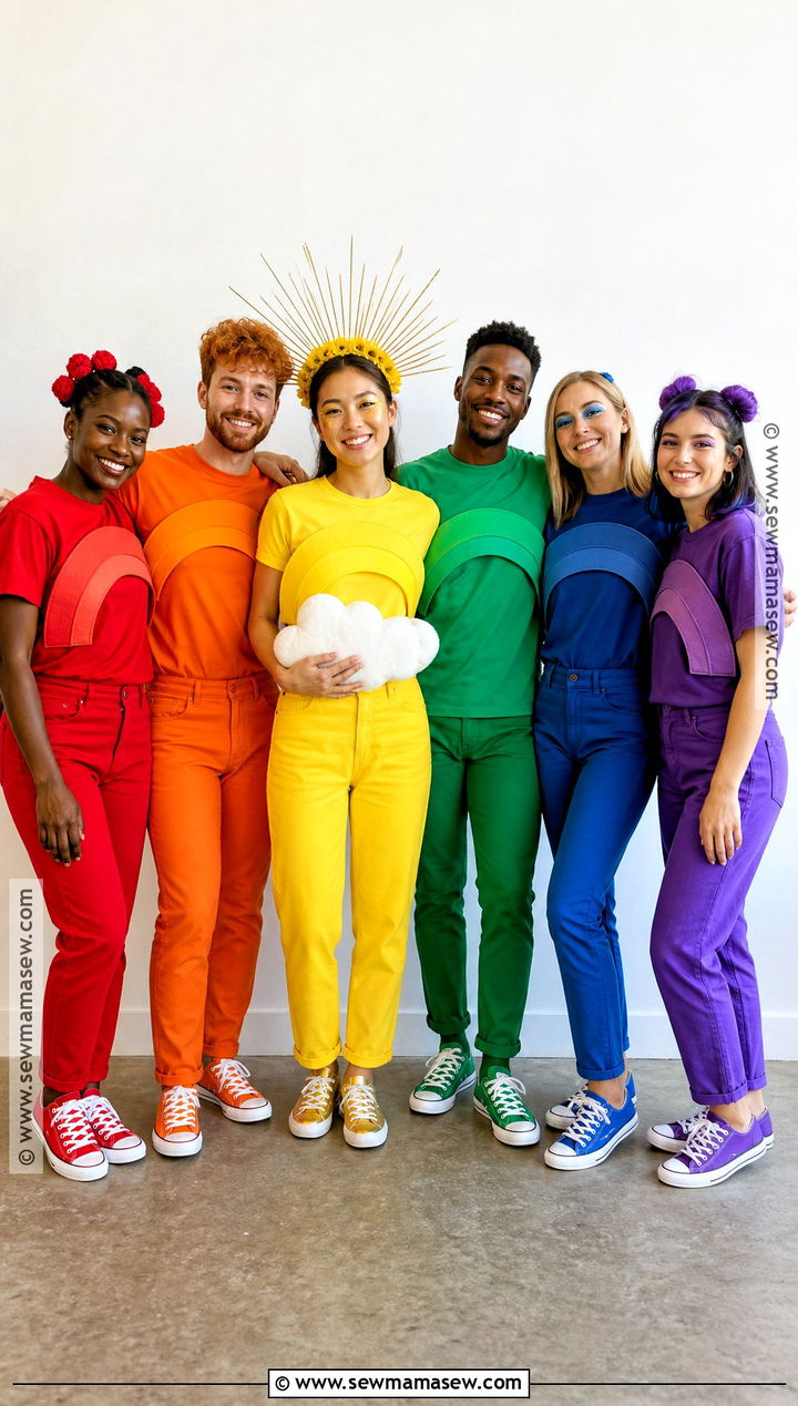 Sun And Rainbow Group Costume - 30 Sun Halloween Costume Ideas