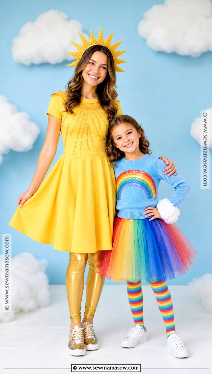 Sun And Rainbow Mom And Daughter Costume - 35 mom and daughter halloween costumes