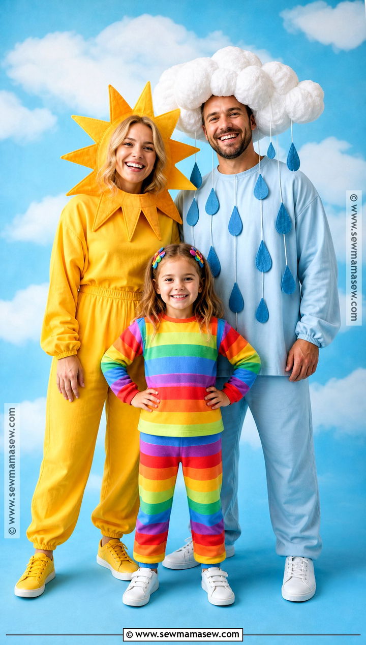 Sun Cloud And Rainbow Costume - 30 3 Family Halloween Costumes