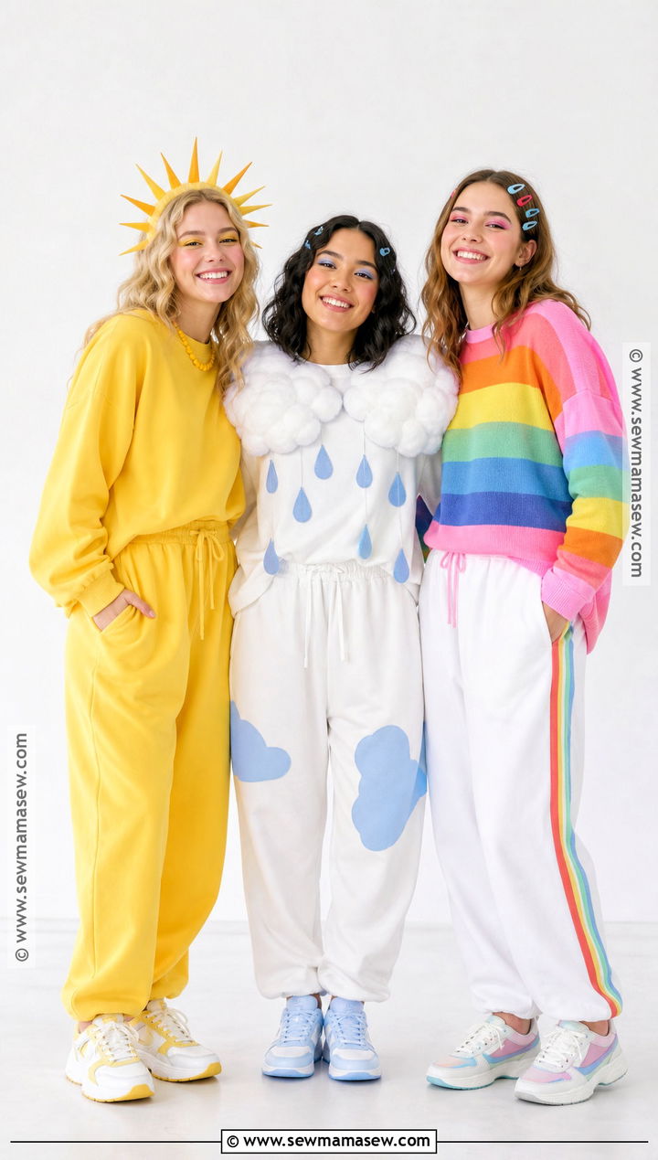 Sun Cloud And Rainbow Halloween Outfit - 30 3 Ppl Halloween Outfits