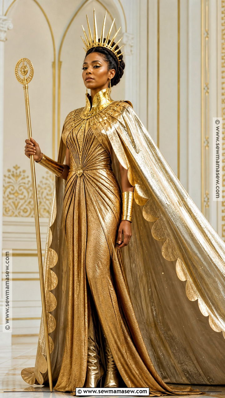 Sun Queen Costume With Golden Cape - 35 sun costume ideas