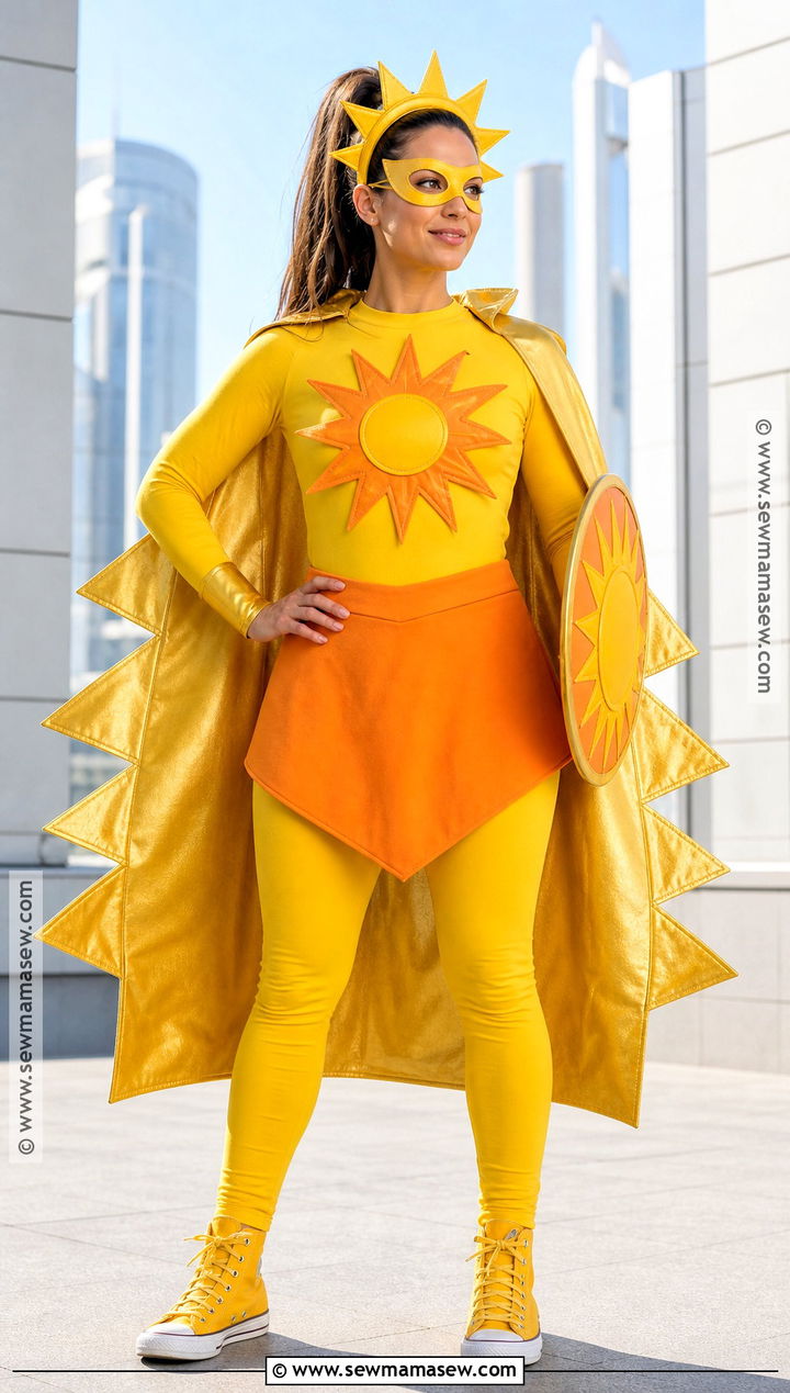 Sun Superhero Costume With Yellow Cape - 35 sun costume ideas