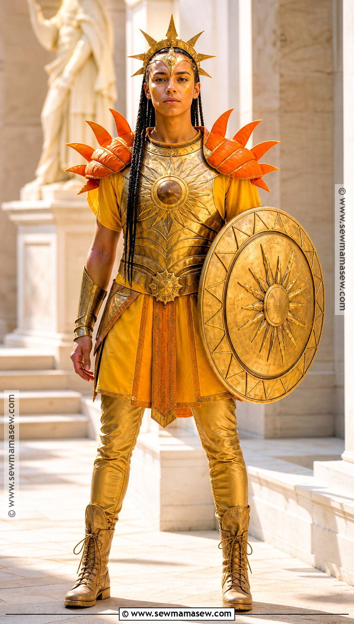 Sun Warrior Costume With Gold Armor - 35 sun costume ideas