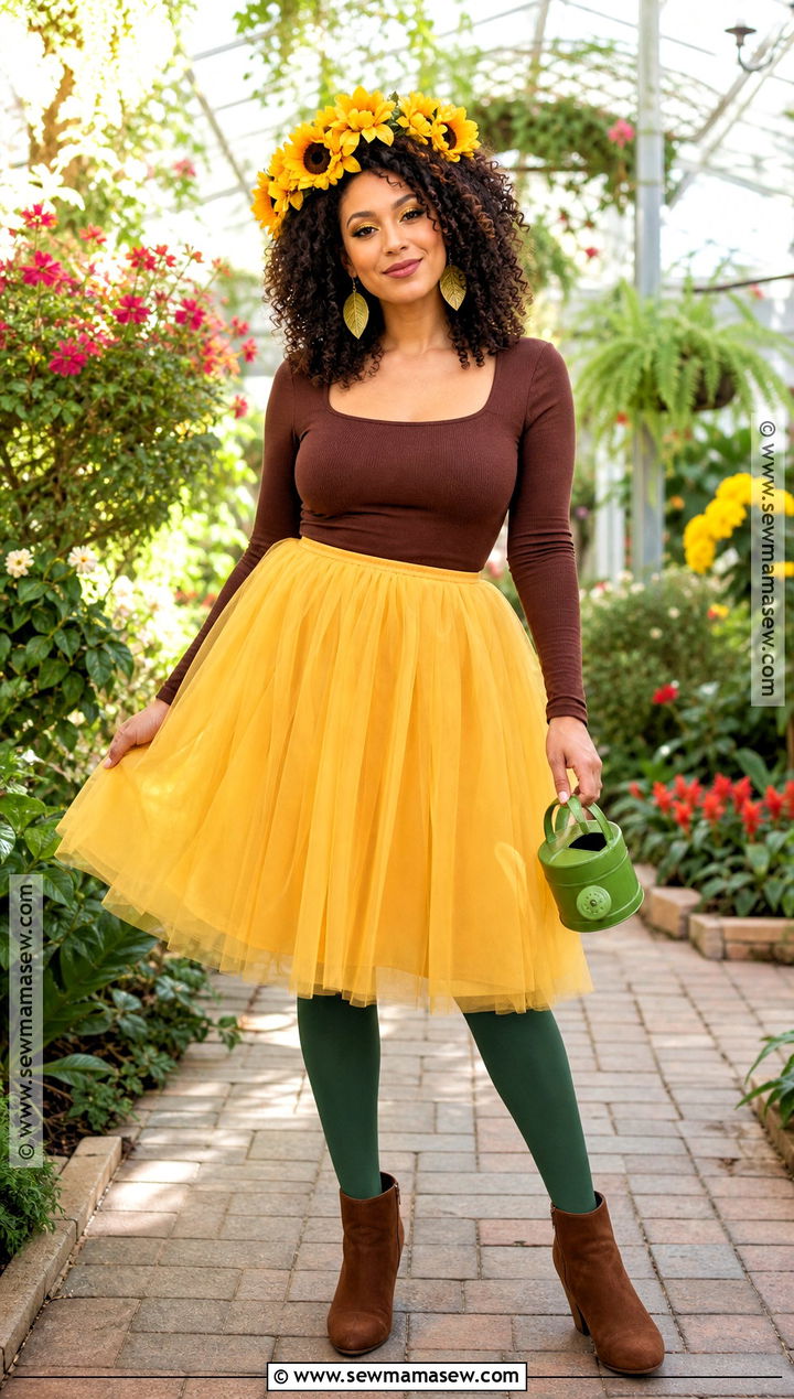 Sunflower Costume With Curly Hair - 30 halloween costumes for curly hair