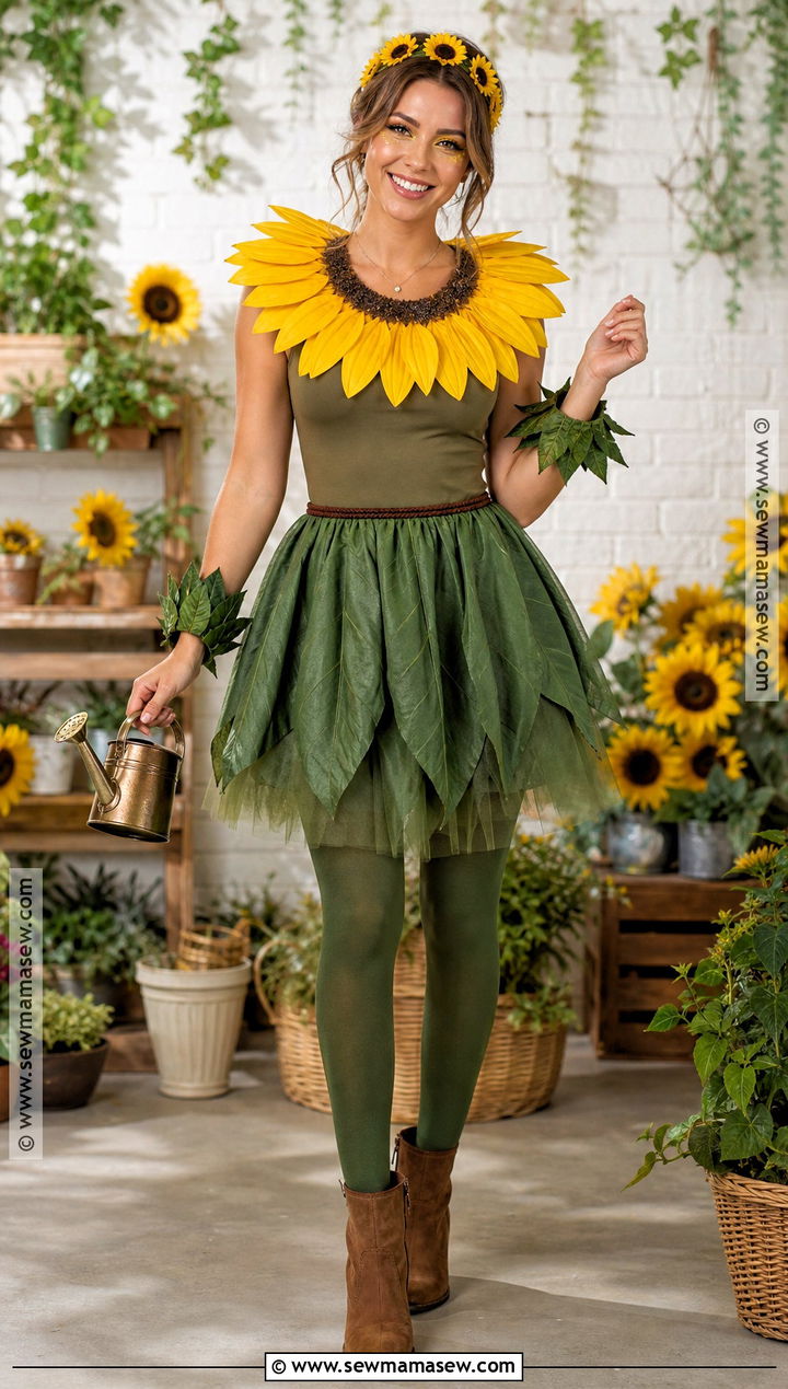 Sunflower Costume With Petal Collar - 45 cute costumes