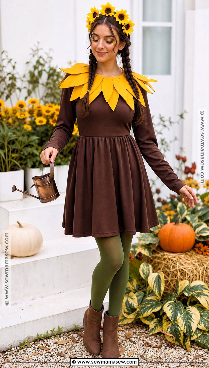 Sunflower Costume With Petal Collar - 40 cute halloween costume ideas