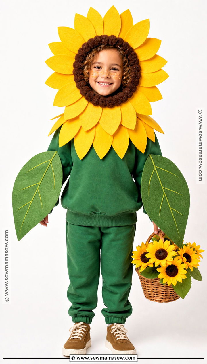 Sunflower Costume With Petal Headpiece - 30 flower costume ideas for kids