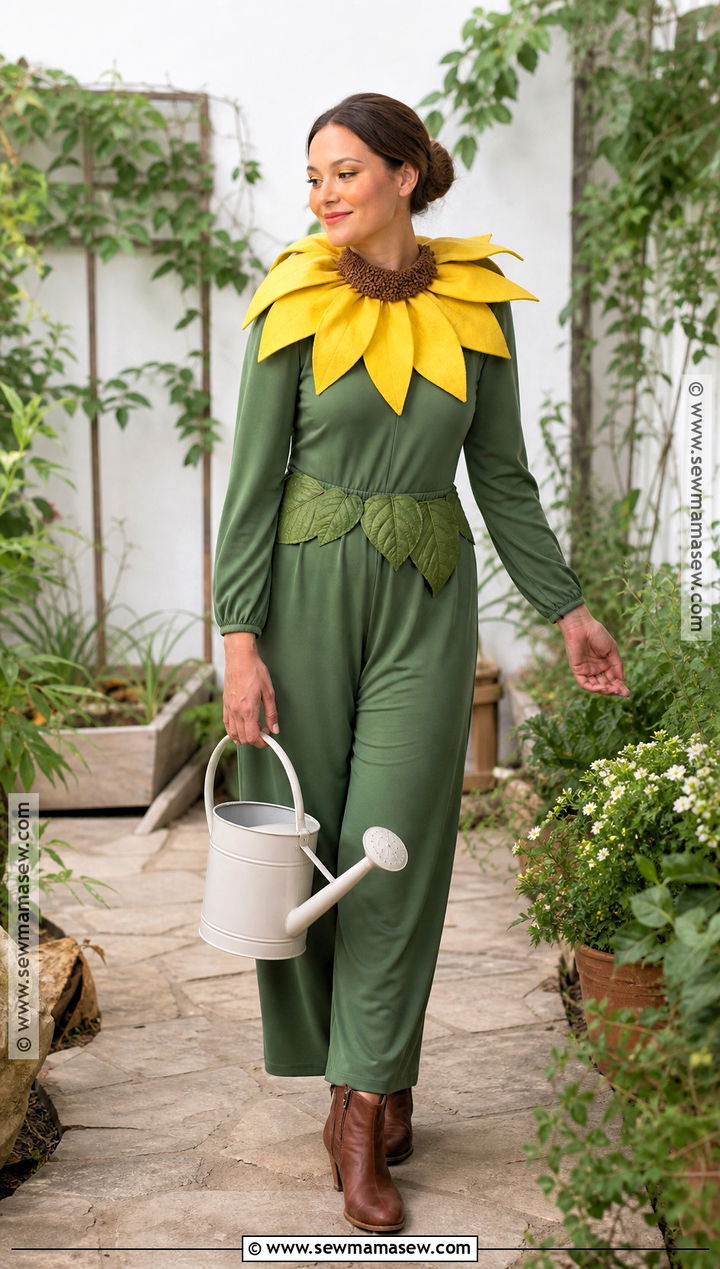 Sunflower Costume With Yellow Petal Collar - 50 halloween costumes for women