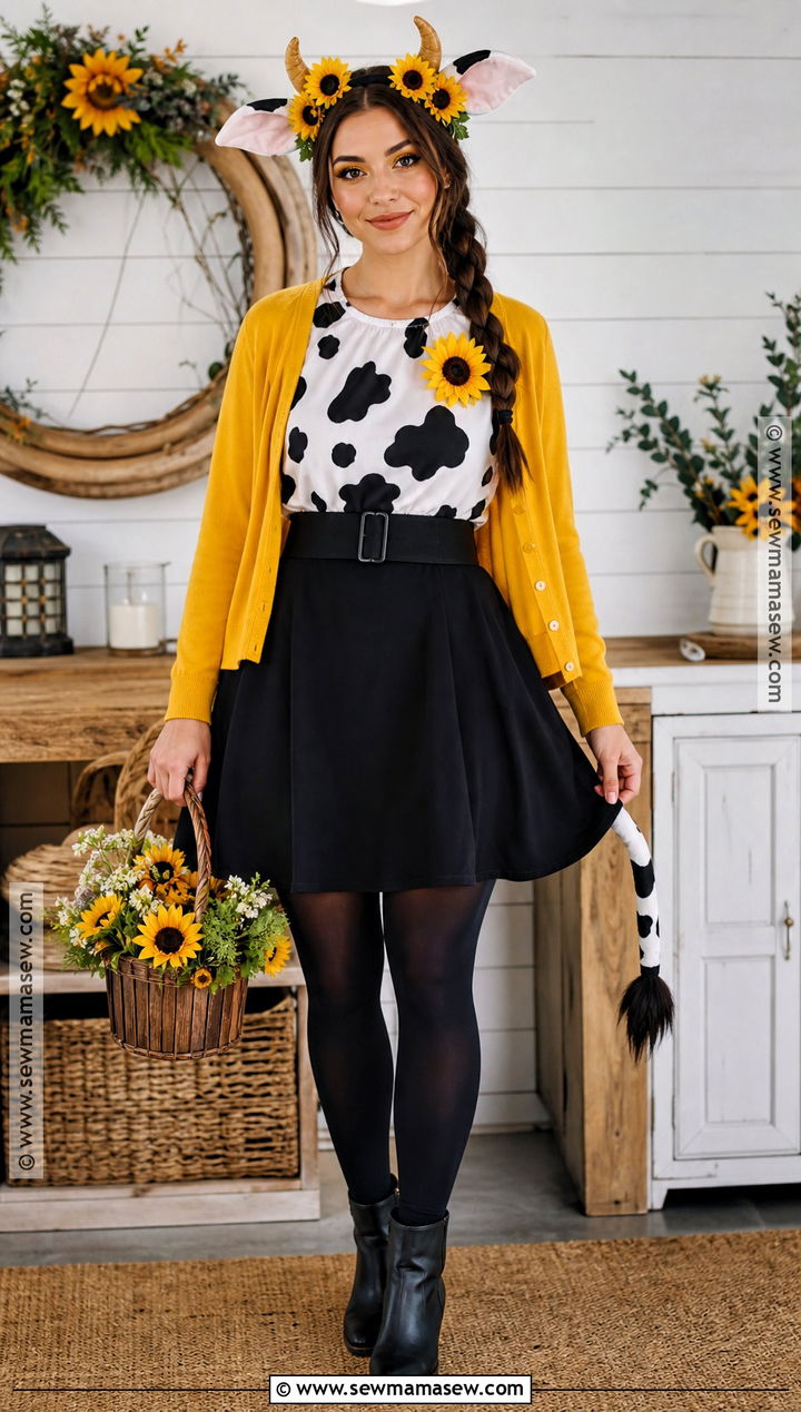 Sunflower Cow Costume - 30 Cow Costume Women's Ideas
