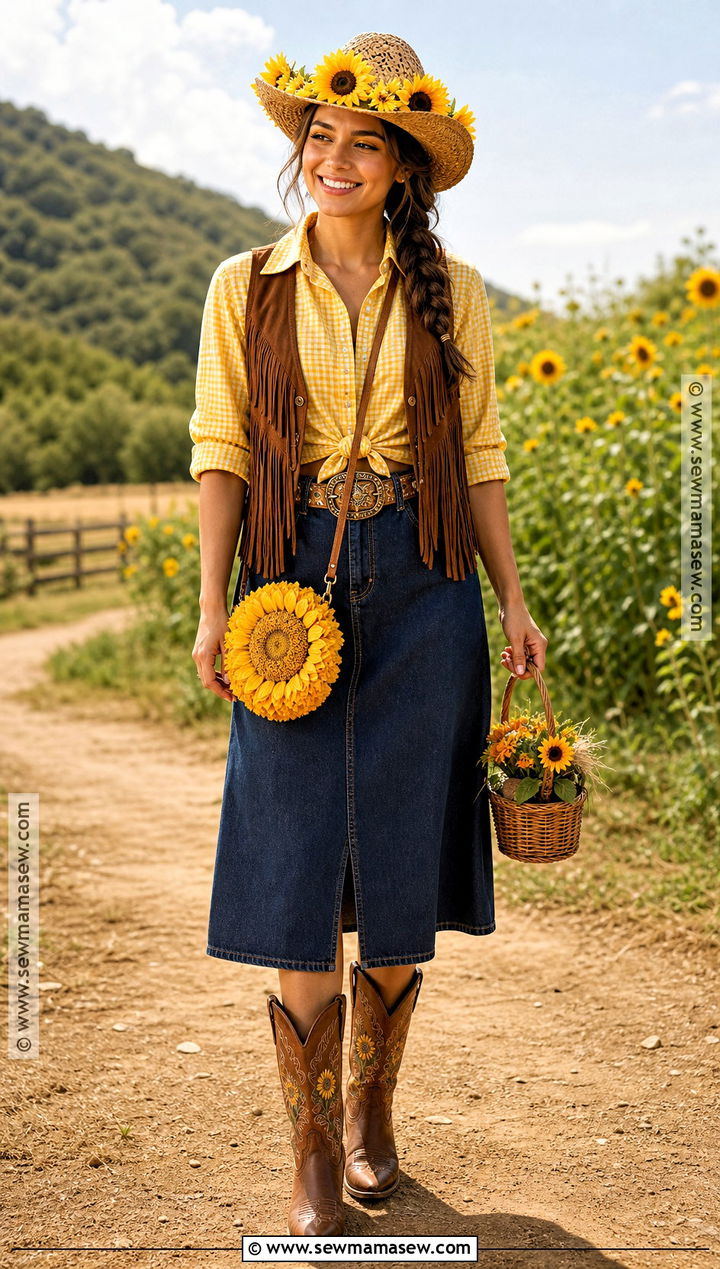 Sunflower Cowgirl Costume - 45 cowgirl halloween costumes