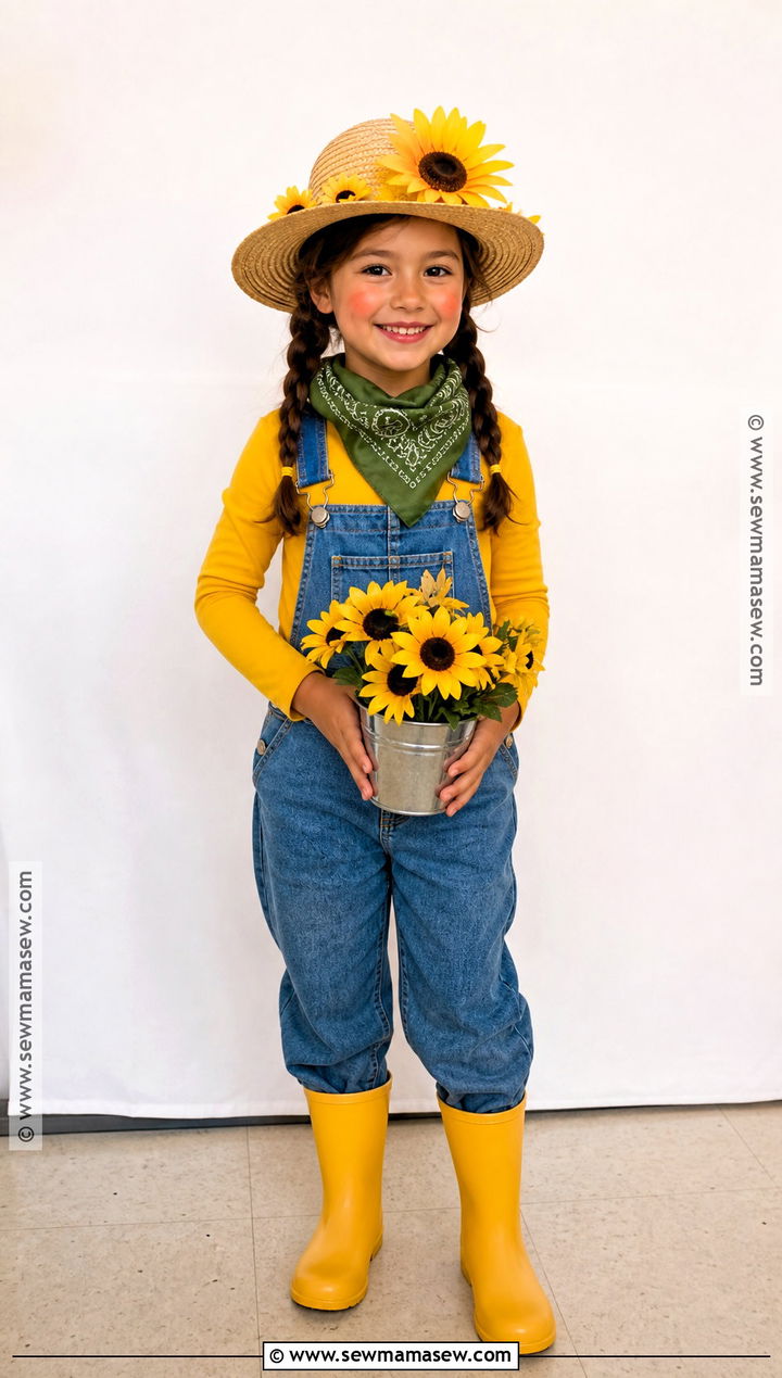 Sunflower Farmer Costume - 30 farmer dress up day at school ideas