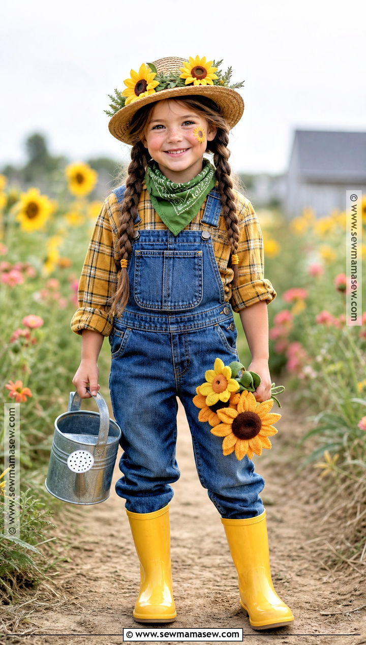 Sunflower Farmer Costume - 30 farmer costume ideas for kids