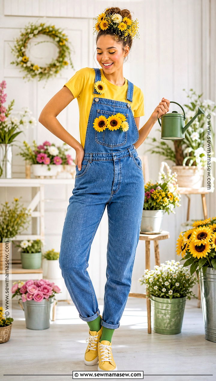 Sunflower Overall Costume - 30 overall costume ideas