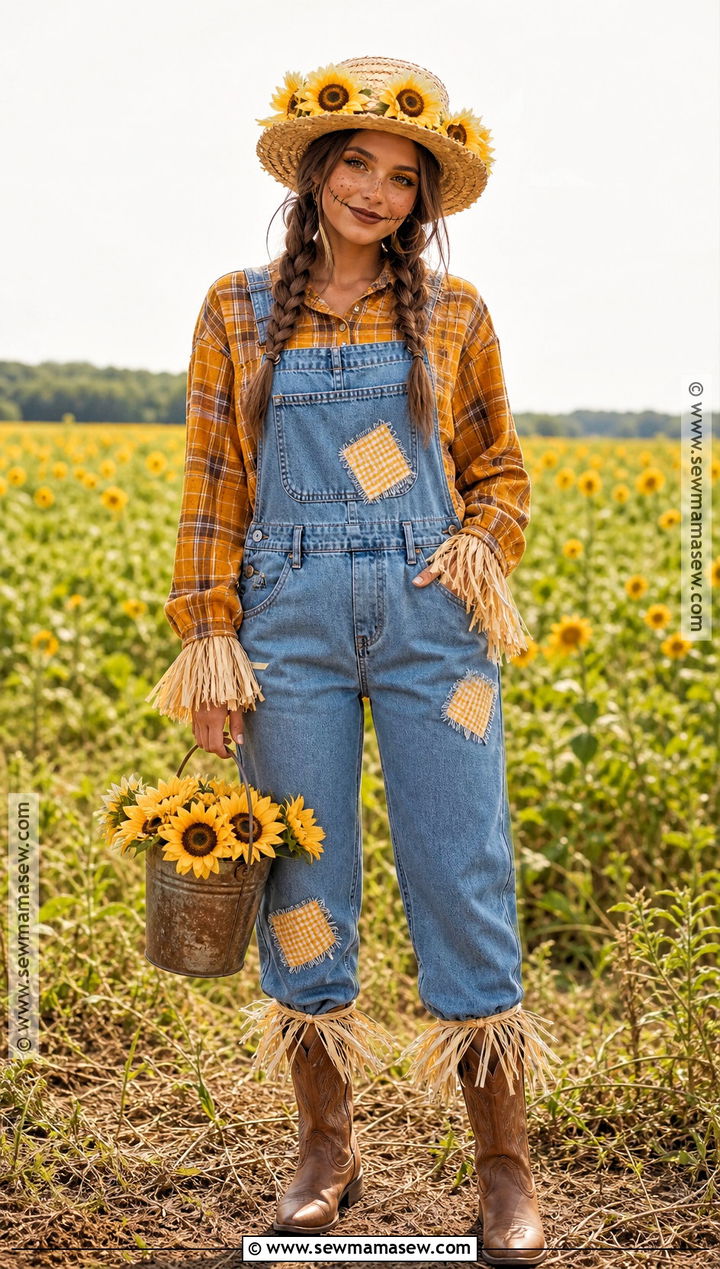 Sunflower Scarecrow Costume - 35 Scare Crow Halloween Costume Ideas