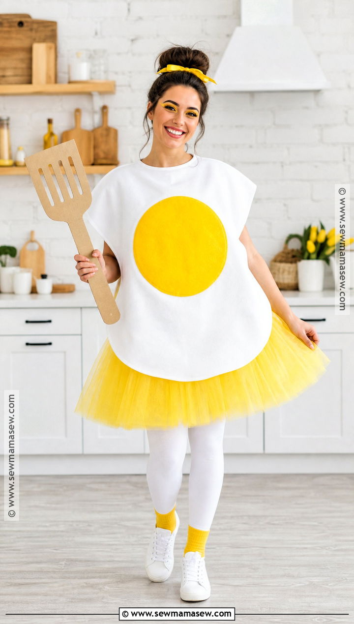 Sunny Side Up Egg Costume With Yellow Skirt - 45 costumes ideas