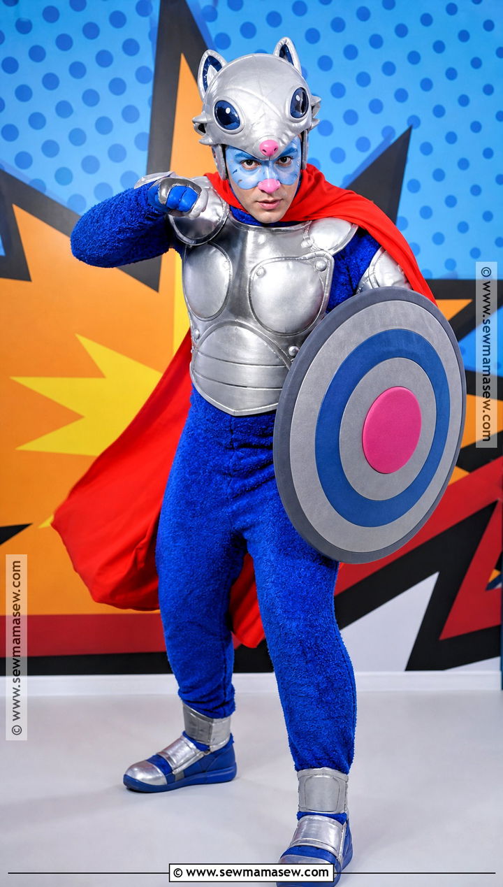Super Grover Costume With Hero Cape - 30 Sesame Street Halloween Costumes