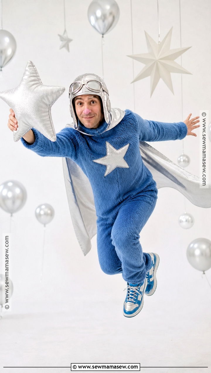Super Grover Costume With Silver Cape - 30 sesame street costume ideas