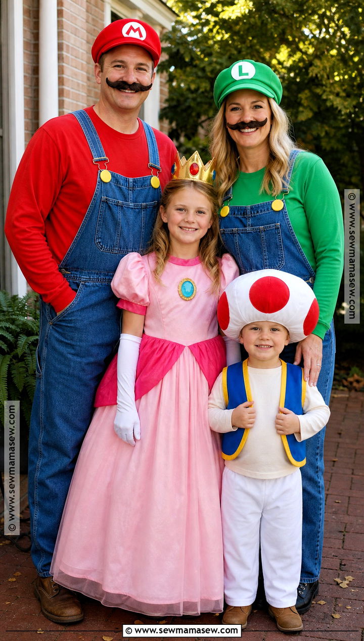 Super Mario Family Costume - 40 family halloween costumes for 4