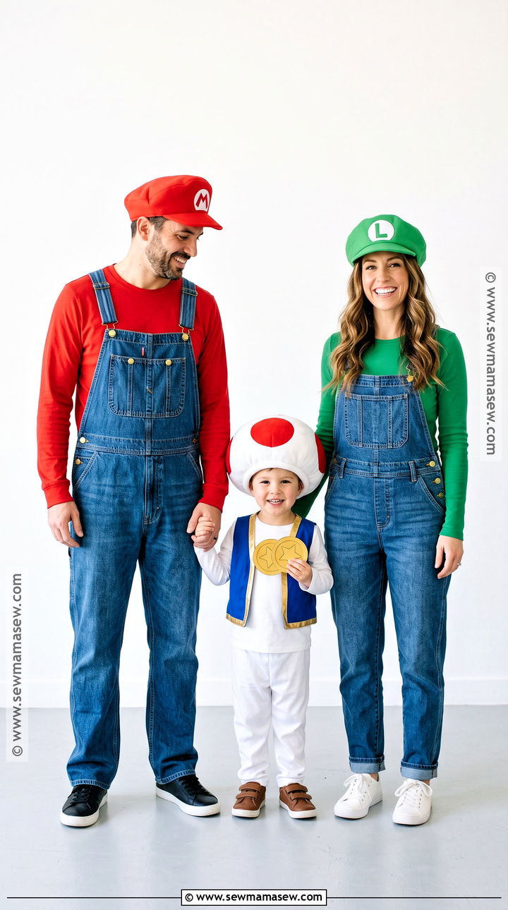 Super Mario Family Costume - 45 family of 3 halloween costumes