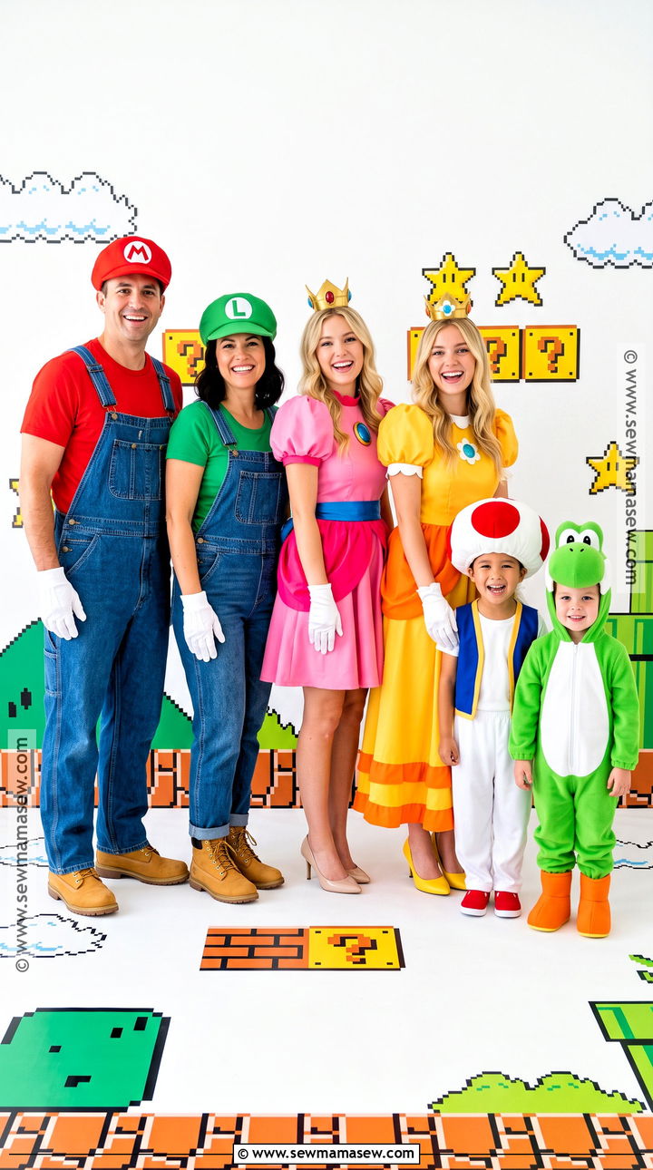 Super Mario Family Costume For Six - 30 family of 6 halloween costumes
