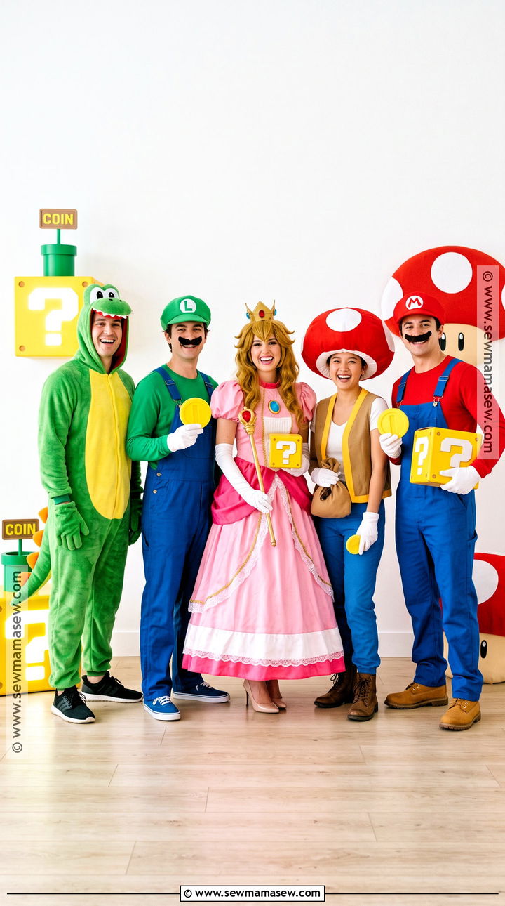Super Mario Group Costume - 40 5 Person Halloween Costume Ideas