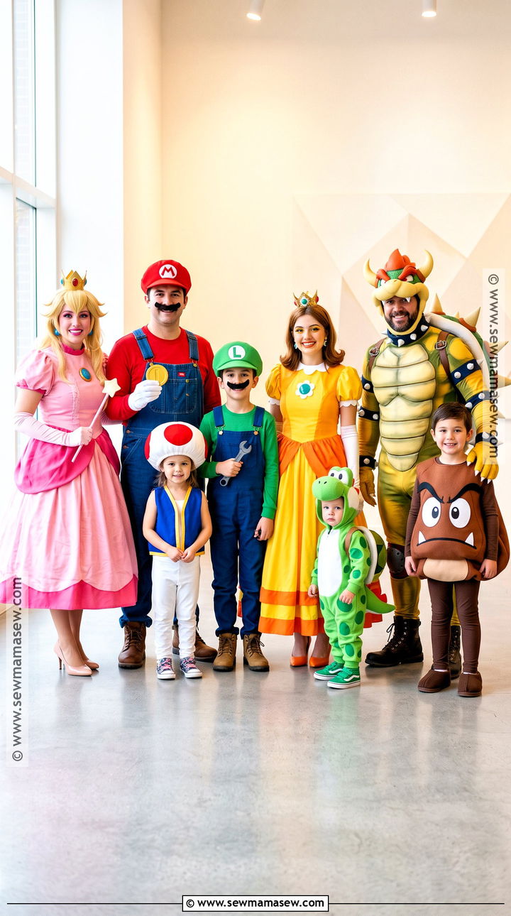 Super Mario Group Costume With Eight Characters - 30 super mario costume ideas