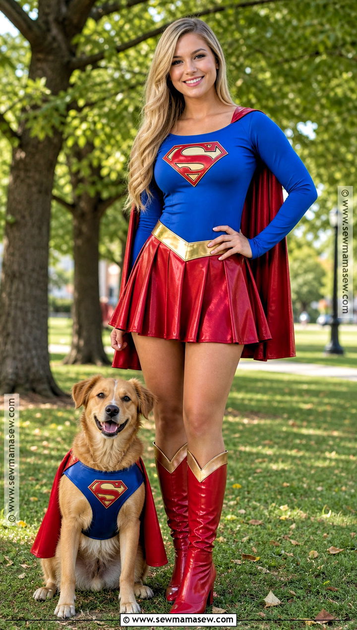 Supergirl And Krypto Pet Costume - 30 Supergirl Halloween Costume Ideas