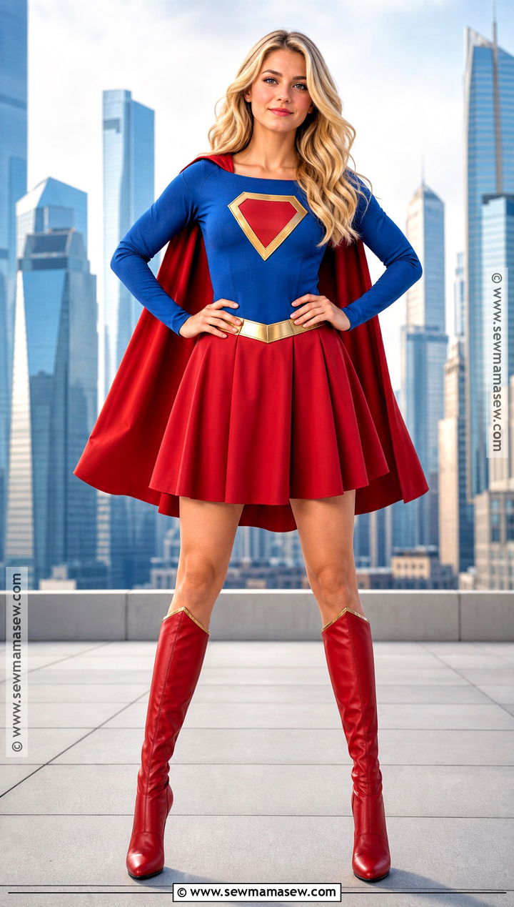 Supergirl Blue And Red Costume - 30 blonde hair costumes